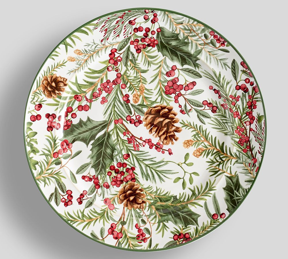 Holly Berry Stoneware Dinner Plates - Set of 4 | Pottery Barn (US)