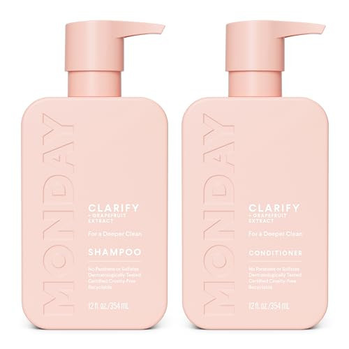 MONDAY HAIRCARE Clarify Shampoo and Conditioner Set 12 oz for Oily Hair Made with Grapefruit Extract, Coconut Oil, Shea Butter, Vitamin E and Pro-Vitamin B5 | Amazon (US)
