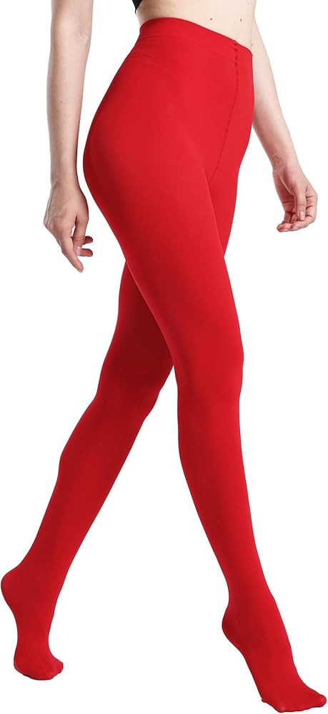 MATHACINO Women's 80D Solid Color Soft Semi Opaque Pantyhose Colored Tights High Waist Womens Tig... | Amazon (US)