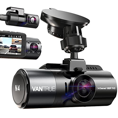 Vantrue N4 3 Channel Dash Cam, 4K+1080P Front and Rear, 1440P+1440P Front and Inside, 1440P+1440P+1080P Three Way Triple Car Camera, IR Night Vision, 24 Hours Parking Mode, Support 256GB Max | Amazon (US)