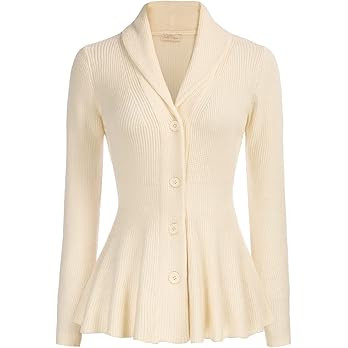 Belle Poque Women Vintage Cardigan Sweater Shawl Lapel Button Down Sweater Outwear Coat | Amazon (US)