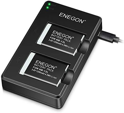 ENEGON NB-13L Lithium Battery Pack(2 Packs) and Dual Charger for Canon PowerShot G5X,G5X Mark II,... | Amazon (UK)