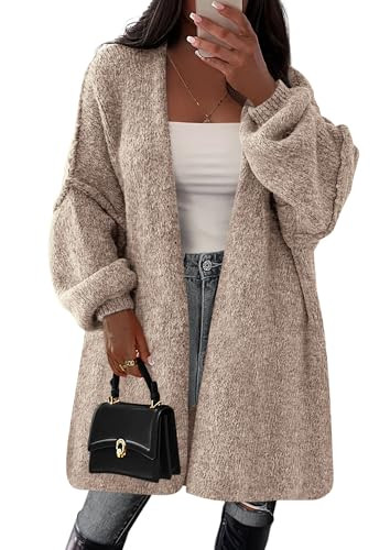 PRETTYGARDEN Long Cardigan Sweaters for Women Trendy Fall 2026 Oversized Knit Sweater Jacket Coats Winter Fashion Clothing (Camel,Medium) | Amazon (US)