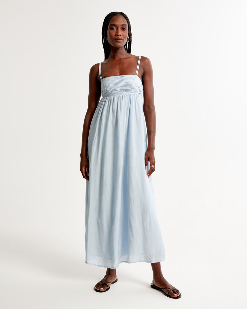Crinkle Textured Maxi Dress | Abercrombie & Fitch (US)