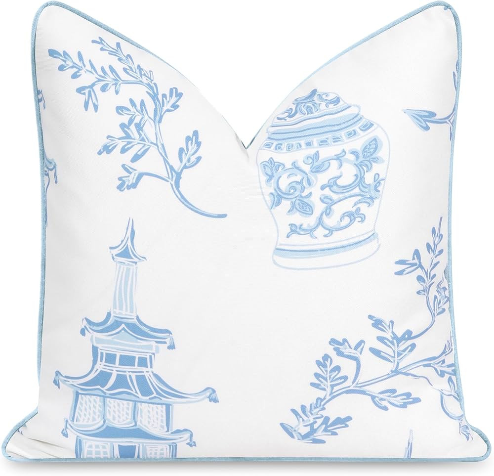 Hofdeco Premium Coastal Patio Indoor Outdoor Throw Pillow Cover Only, 20"x20" Water Repellent for... | Amazon (US)