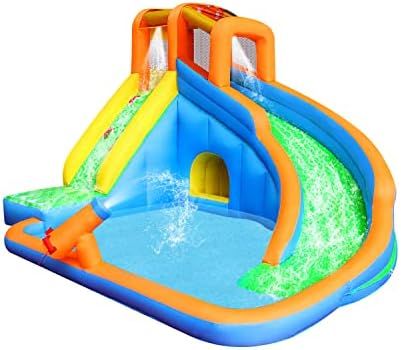 RETRO JUMP Inflatable Water Slide, Kids Pool Waterslide, Backyard Water Park with Blower, Stakes,... | Amazon (US)