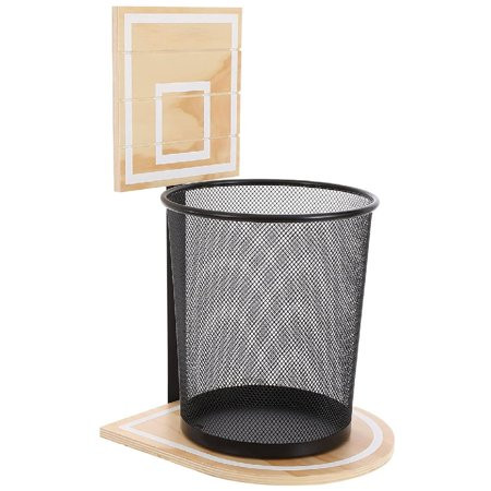 Basketball Trash Can Hoop Wastebasket Waste Basket Ball Trashcan 19”x10” Brown Wood Wastepaper Bin B | Walmart (US)