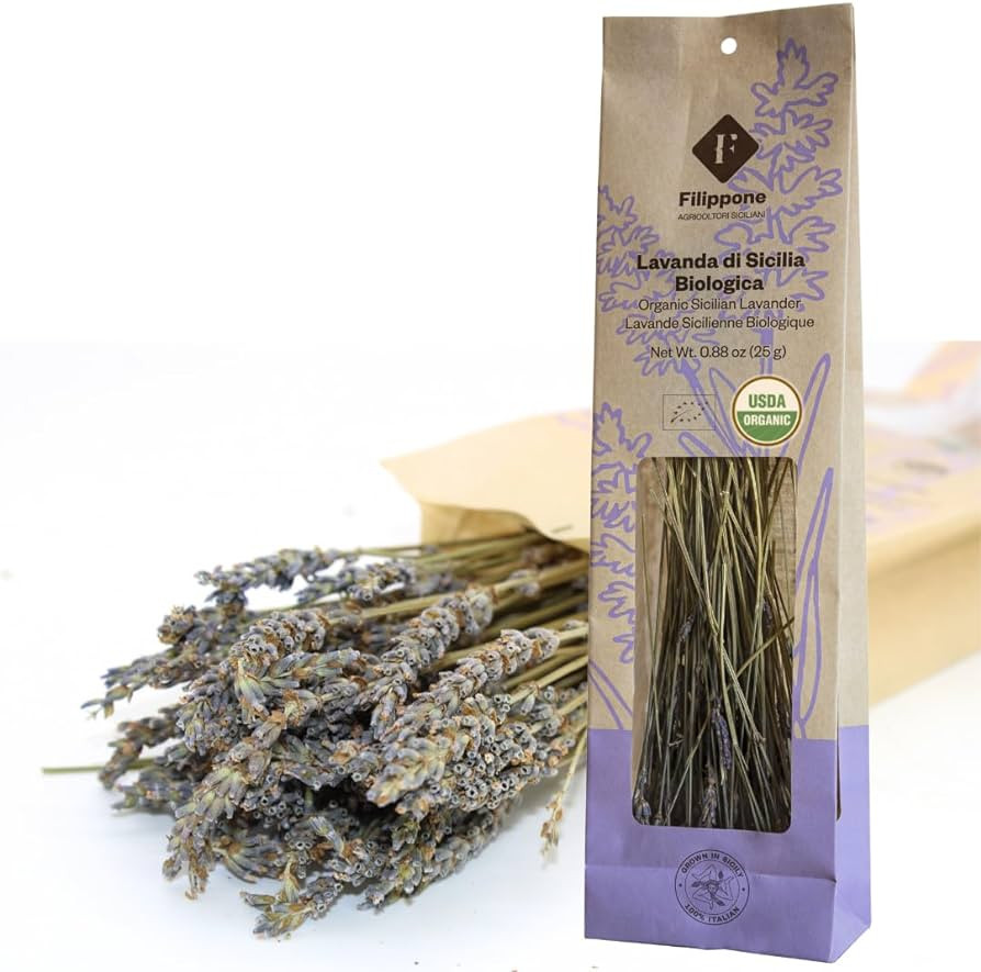 Filippone® Organic Dried Lavender Bunch 25 g (0.88 oz), Freshly Grown in The Mountains of Sicily... | Amazon (US)