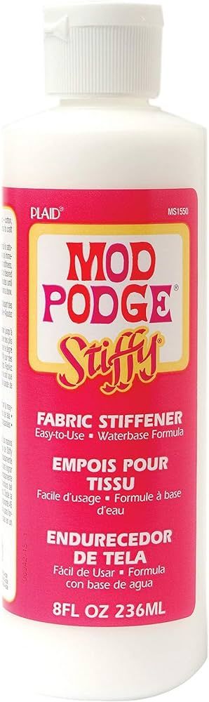 Mod Podge Plaid Stiffy Fabric Stiffener (8-Ounce), 1550, White | Amazon (US)