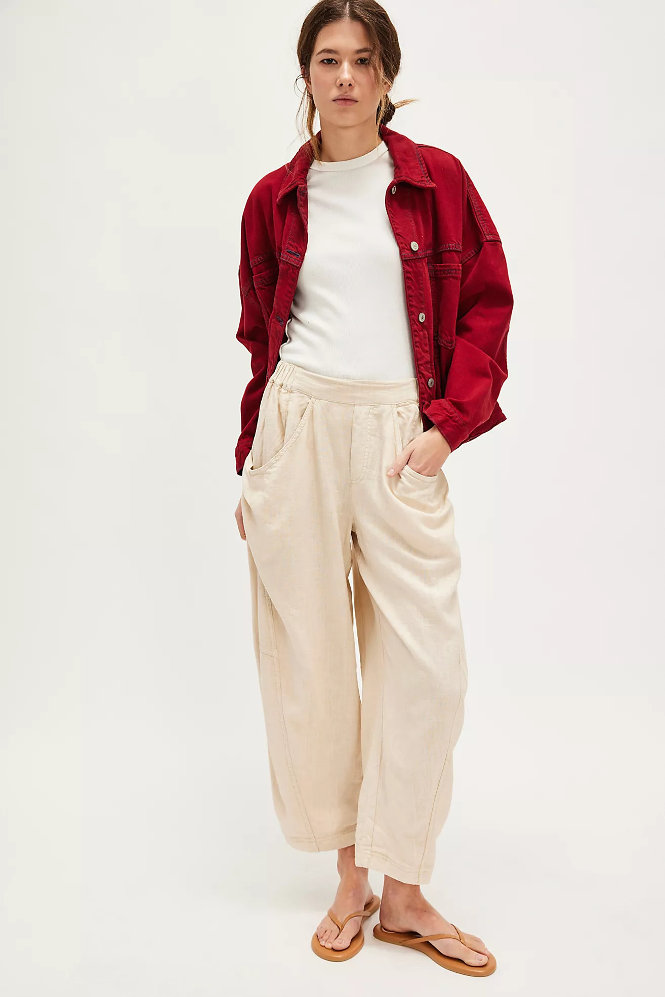 High Road Solid Pull-On Barrel Pants | Free People (Global - UK&FR Excluded)