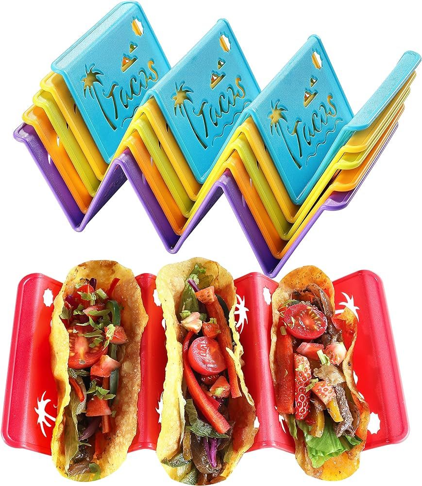 6PCS Taco Holder Stands with Unique Island Pattern, Colorful Premium Large Taco Holders Set of 6,... | Amazon (US)