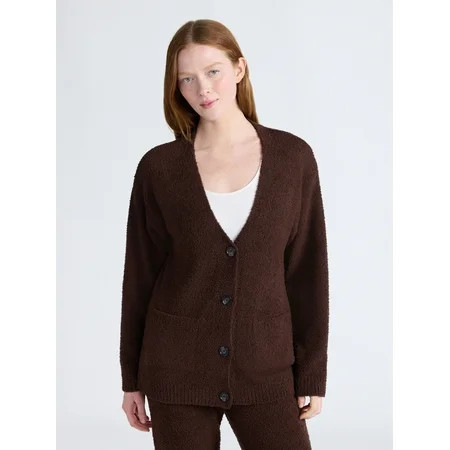 Joyspun Women's Fuzzy Front Pocket Cardigan, Sizes XS-3X | Walmart (US)