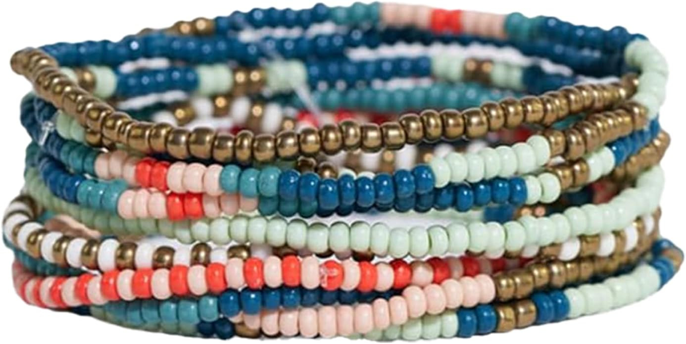 INK + ALLOY 10-Strand Stacking Beaded Bracelets for Women – Mixed Patterns Bracelet Stack - Adj... | Amazon (US)