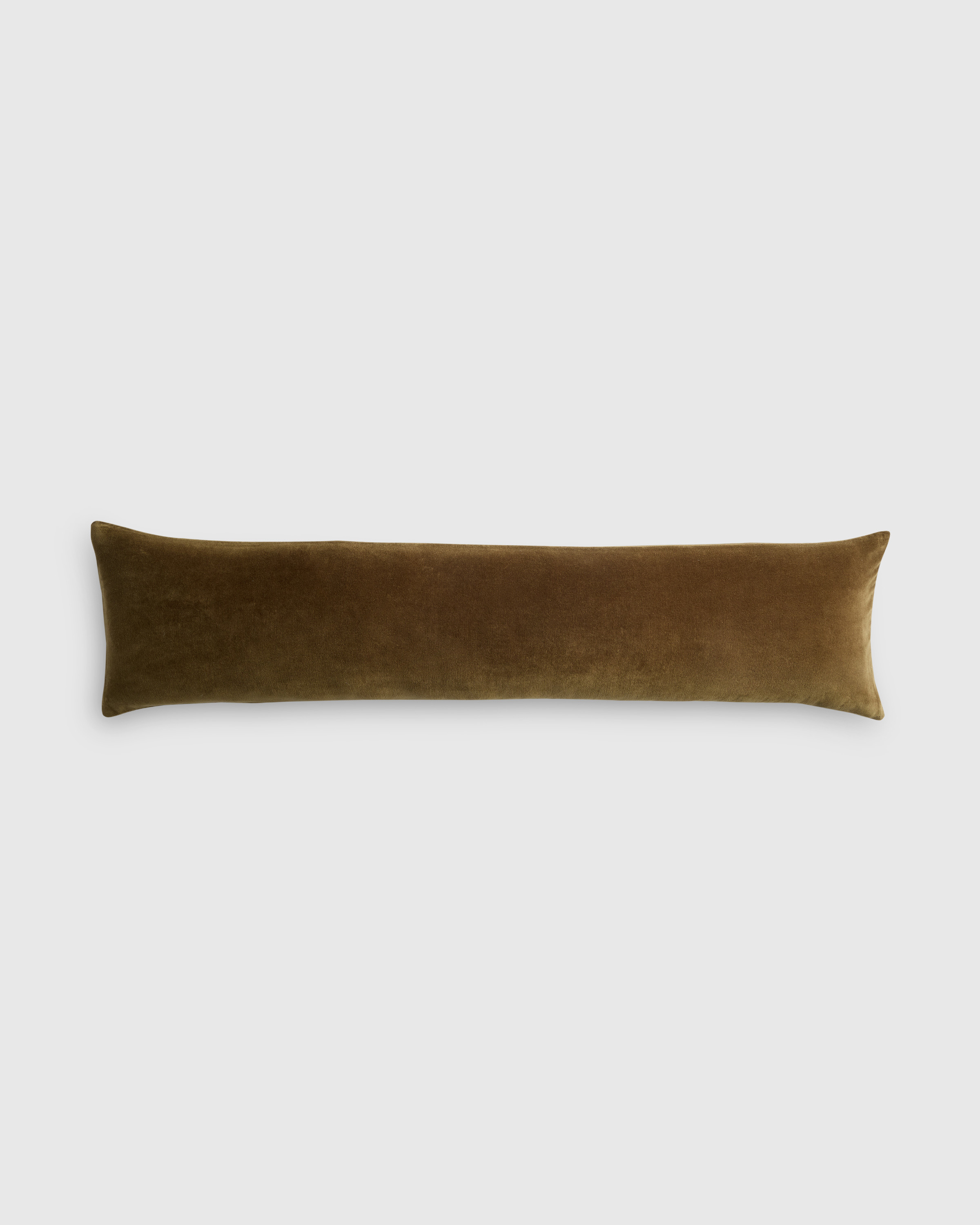 Quince | Cotton Velvet OverSized Lumbar Pillow Cover in Olive, Size 12""x48 | Quince
