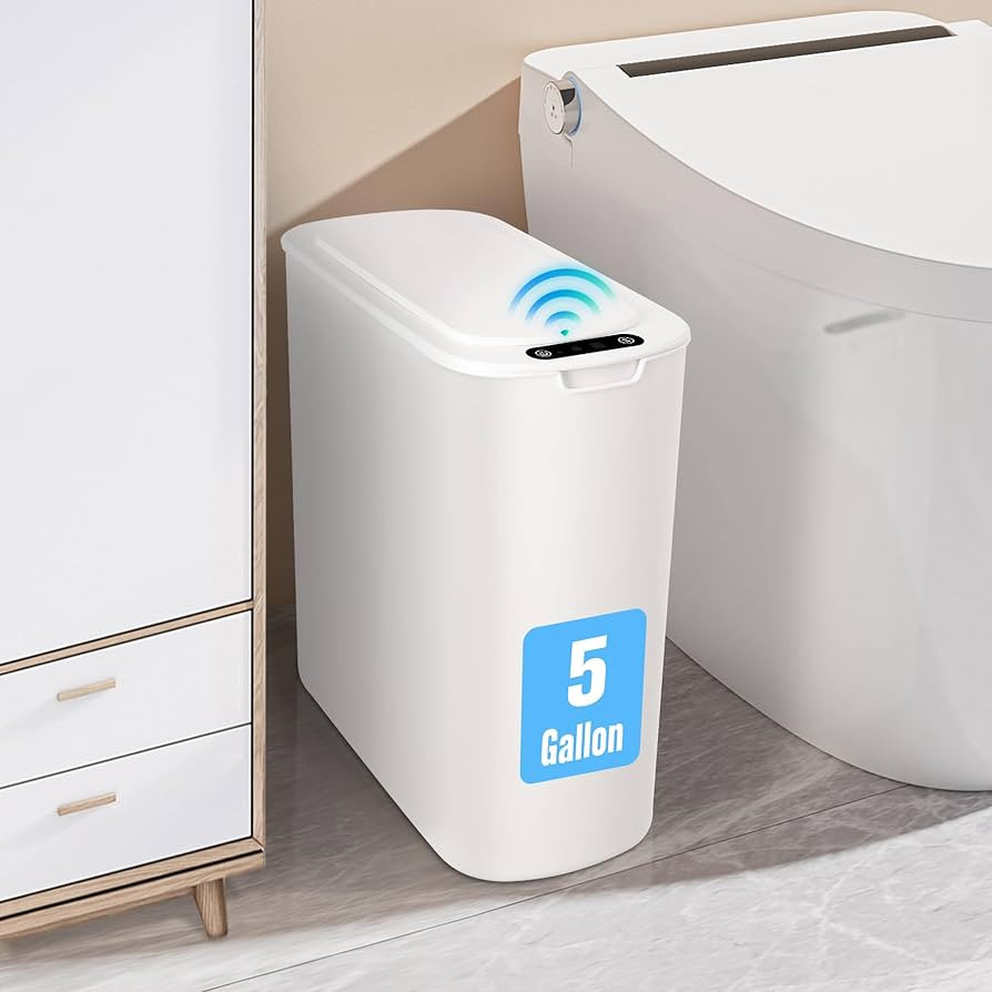 Cesun 5 Gallon Automatic Bathroom Trash Can, Touchless Motion Sensor Garbage Can with Lid, Smart ... | Amazon (US)