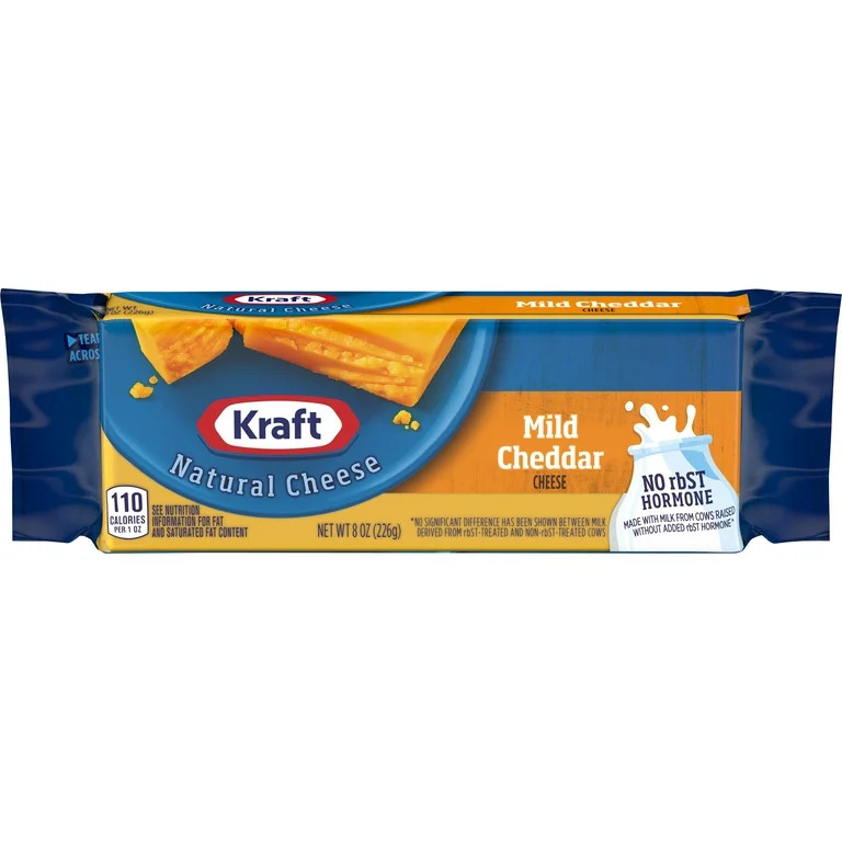 Kraft Mild Cheddar Cheese, 8 oz. Block Chunk | Walmart (US)