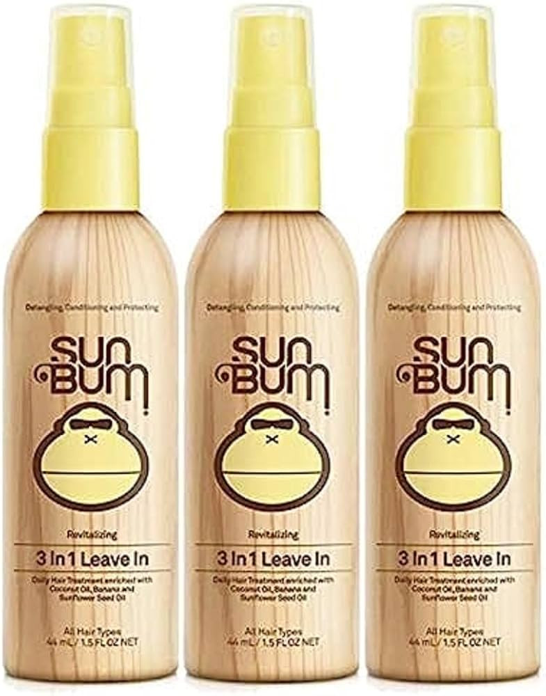 Sun Bum Revitalizing 3 in 1 Leave In Hair Conditioner, 1.5 oz, pack of 3 | Amazon (US)