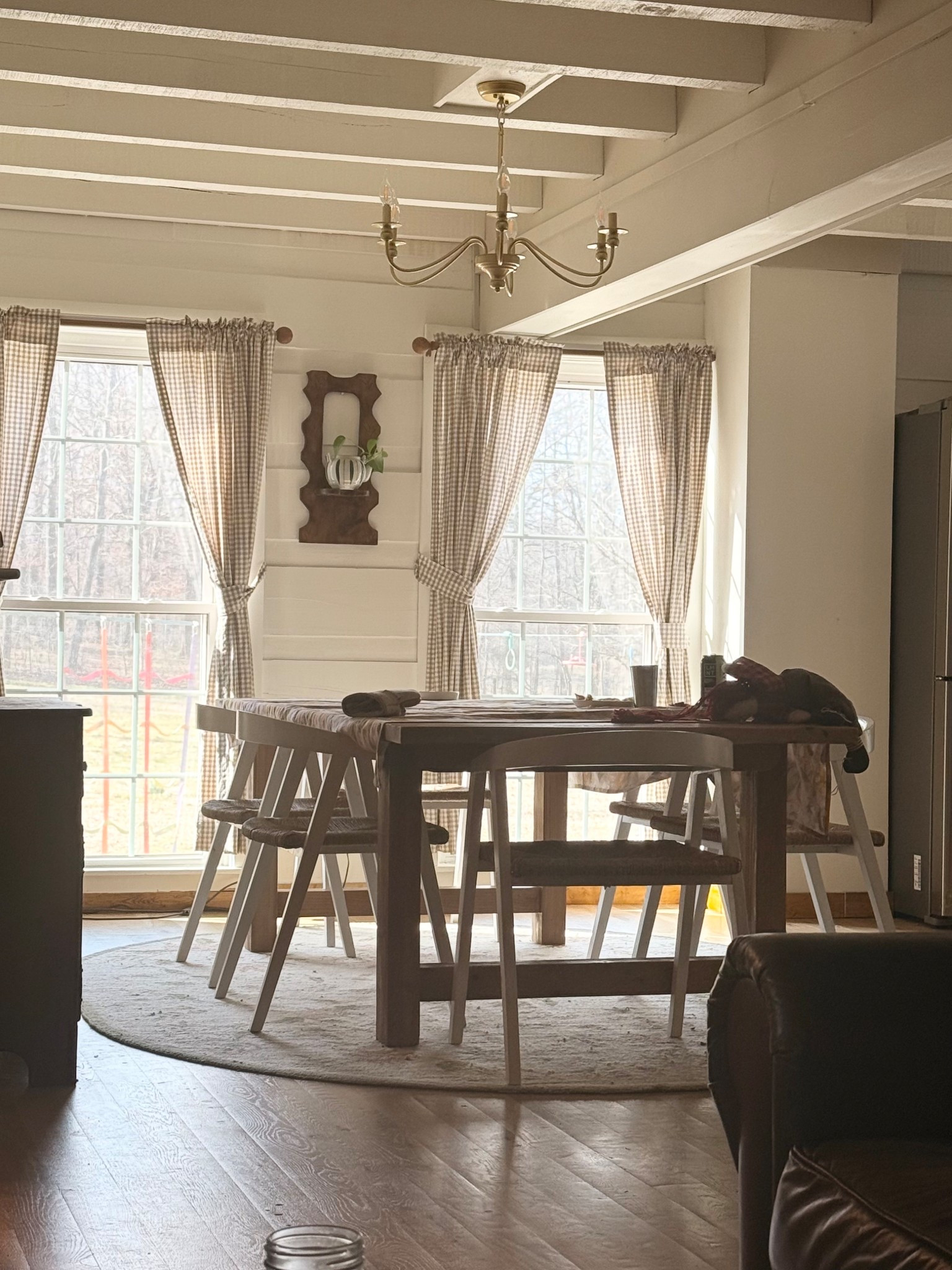 The most simple, but prettiest tan gingham curtains!

#LTKHome