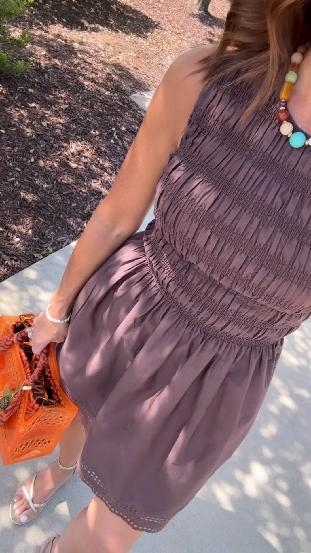 Smocked top mini dress. Jelly tote. Summer style. Outfit of the day. What I’m wearing. 
20% extra off dress with code LTK20
Necklace code: TWOPEAS20
Dress XS

#LTKxMadewell #LTKootd #LTKSaleAlert