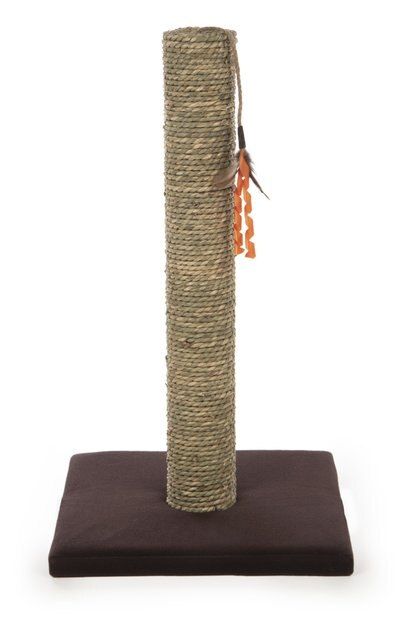SMARTYKAT Simply Scratch Seagrass Cat Scratch Post with Feather Cat Toy - Chewy.com | Chewy.com