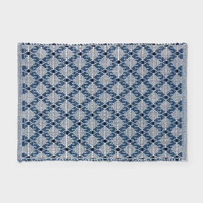 20"x30" Geo Bath Rug Glazed Blue - Threshold™ | Target