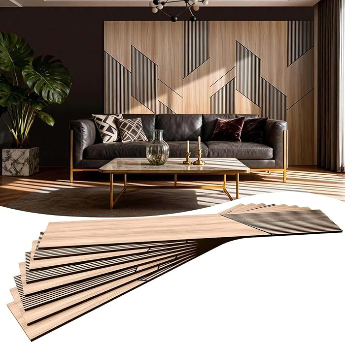 8-Pack Teak Wood Grain 3D Wall Panels with Adhesive, Peel and Stick PVC Wall Tiles for Accent Wal... | Amazon (US)