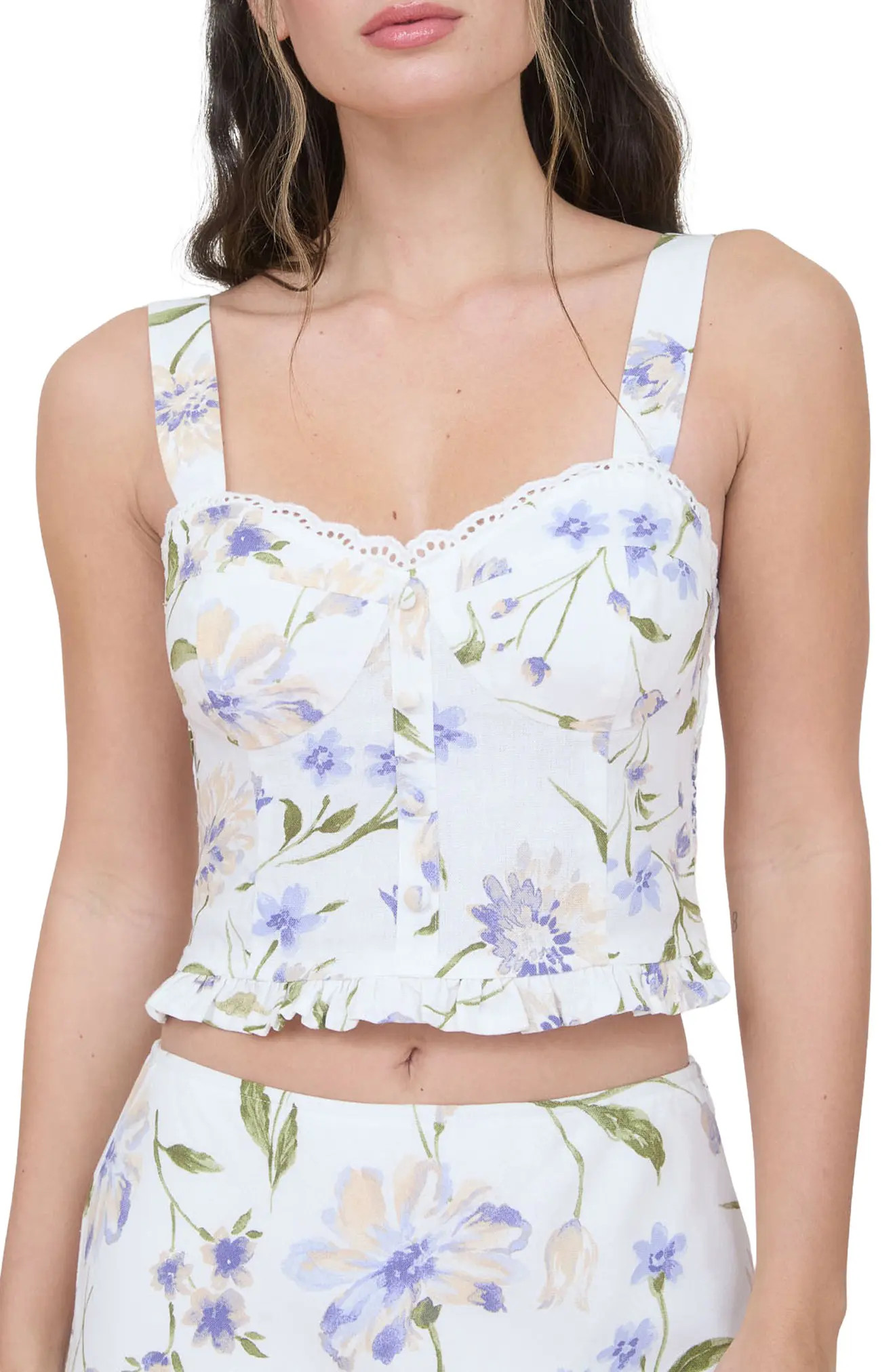 Floral Ruffle Hem Woven Top (Women) | Nordstromrack | Nordstrom Rack