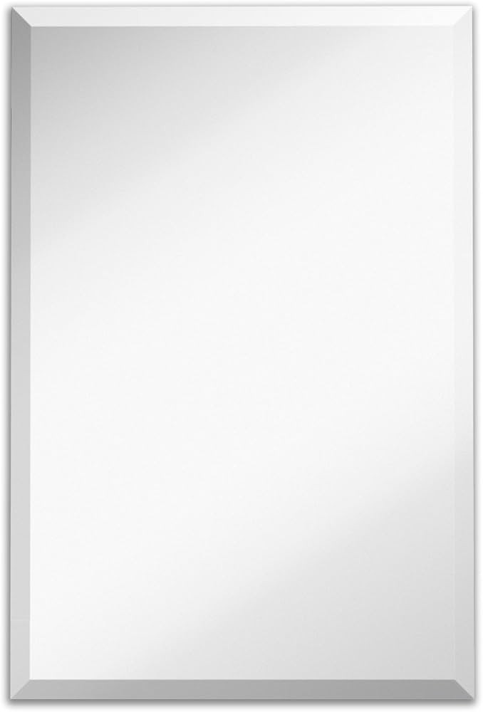Hamilton Hills 24x36-Inch Frameless Rectangular Mirror - Beveled Bathroom Mirrors for Wall - Larg... | Amazon (US)
