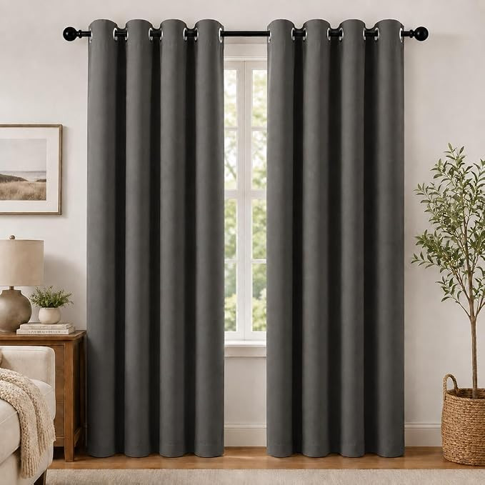 2-Panel-Curtain Room Darkening, 84 Inch Length for Bedroom Living Room, Insulated Thermal Grommet... | Amazon (US)