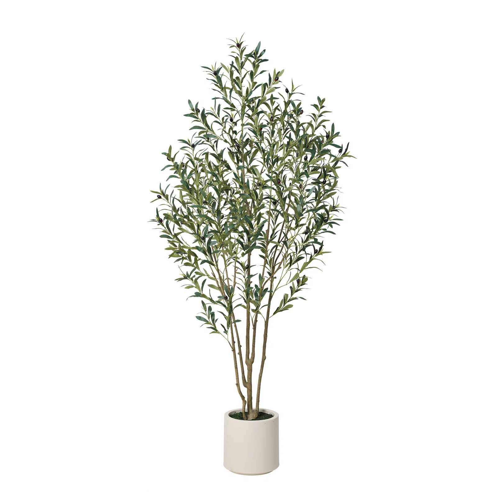 George Artificial Olive Tree in Round Planter, UV Protected Faux Olive Tree for Indoor Home Decor | Joss & Main