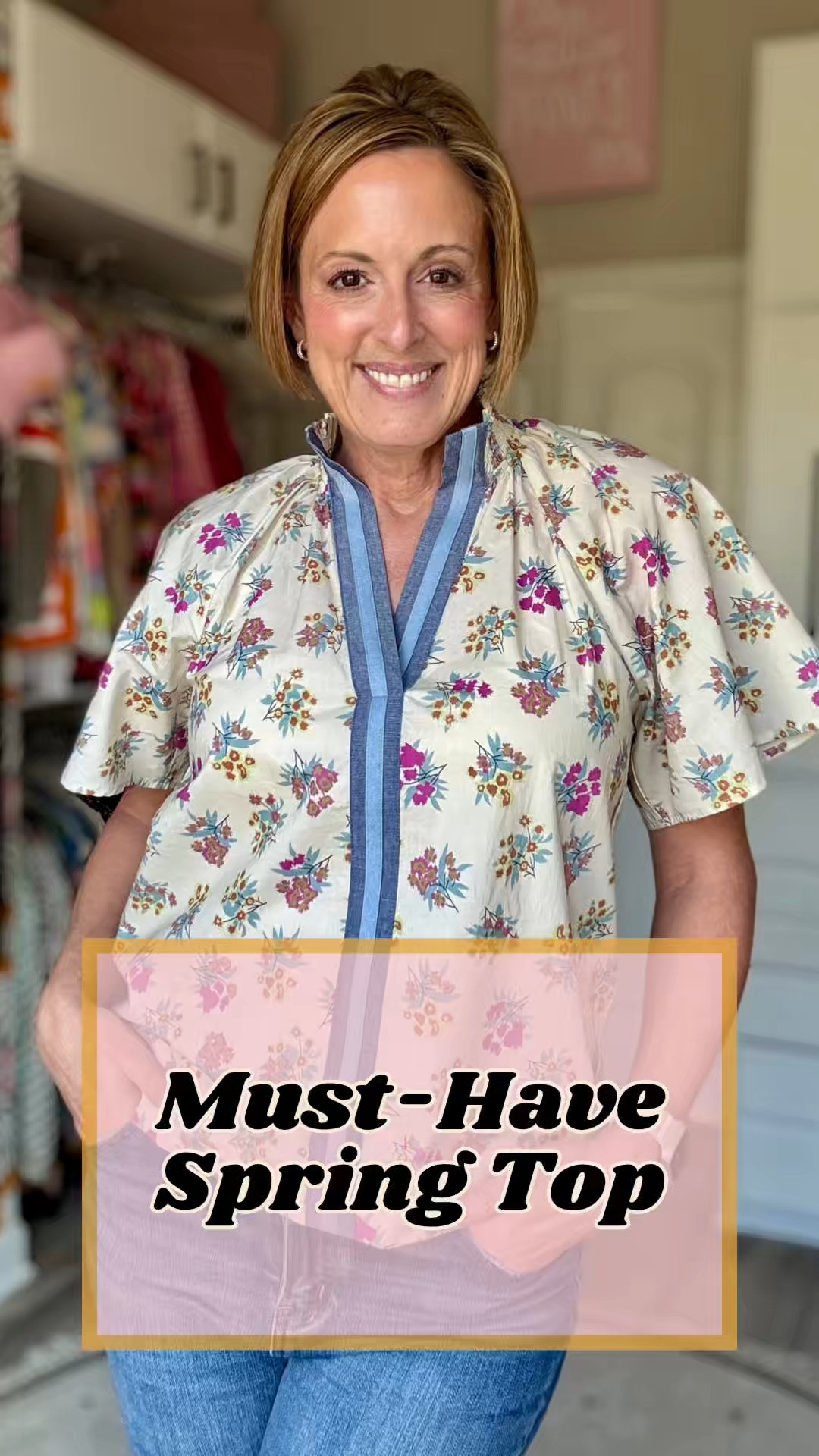 Must-have spring top! It sold out once. Don't miss out this time! THML and is perfect for spring and fall! 

 #LTKSeasonal