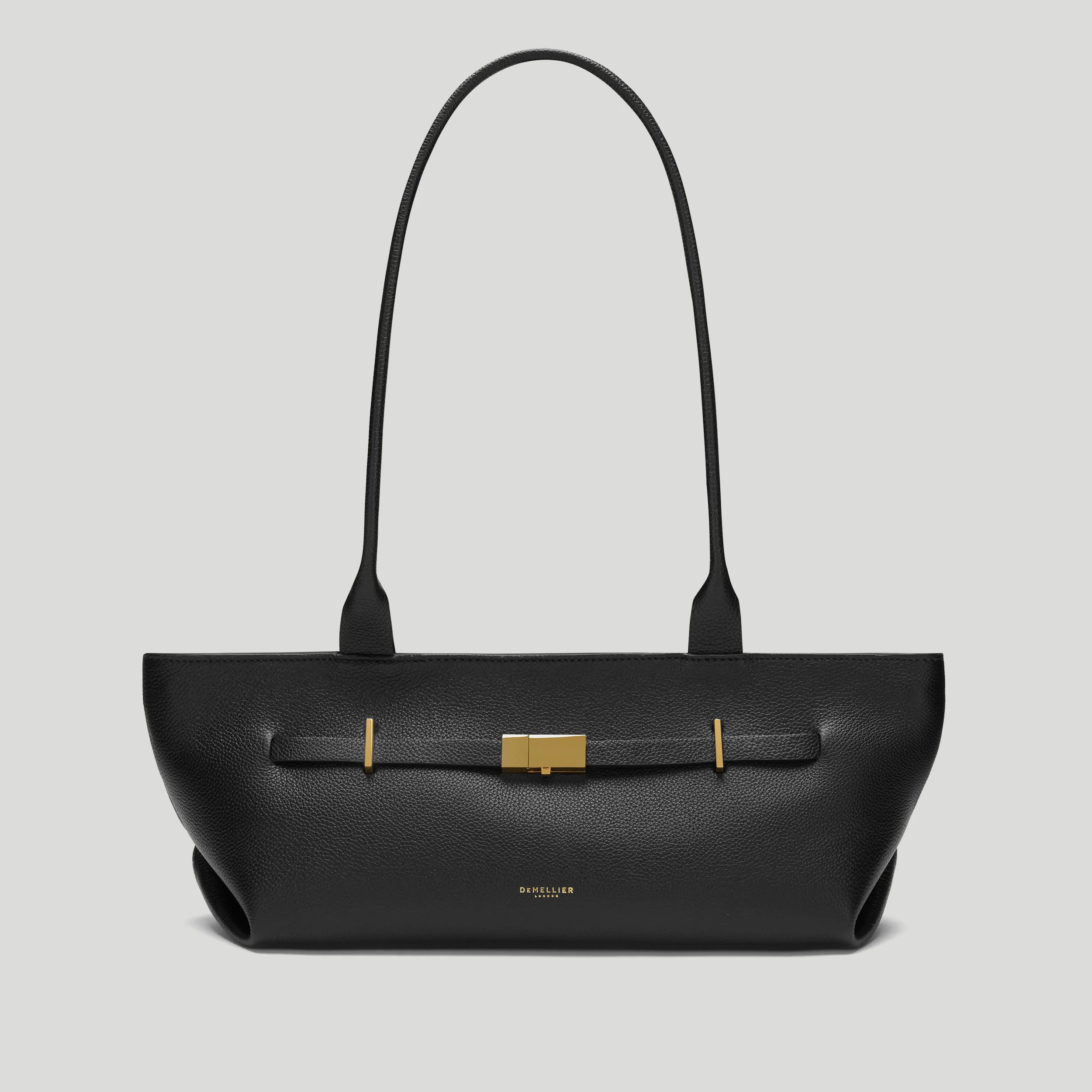 DeMellier The New York Shoulder in Black Small Grain Leather Shoulder bag | DeMellier