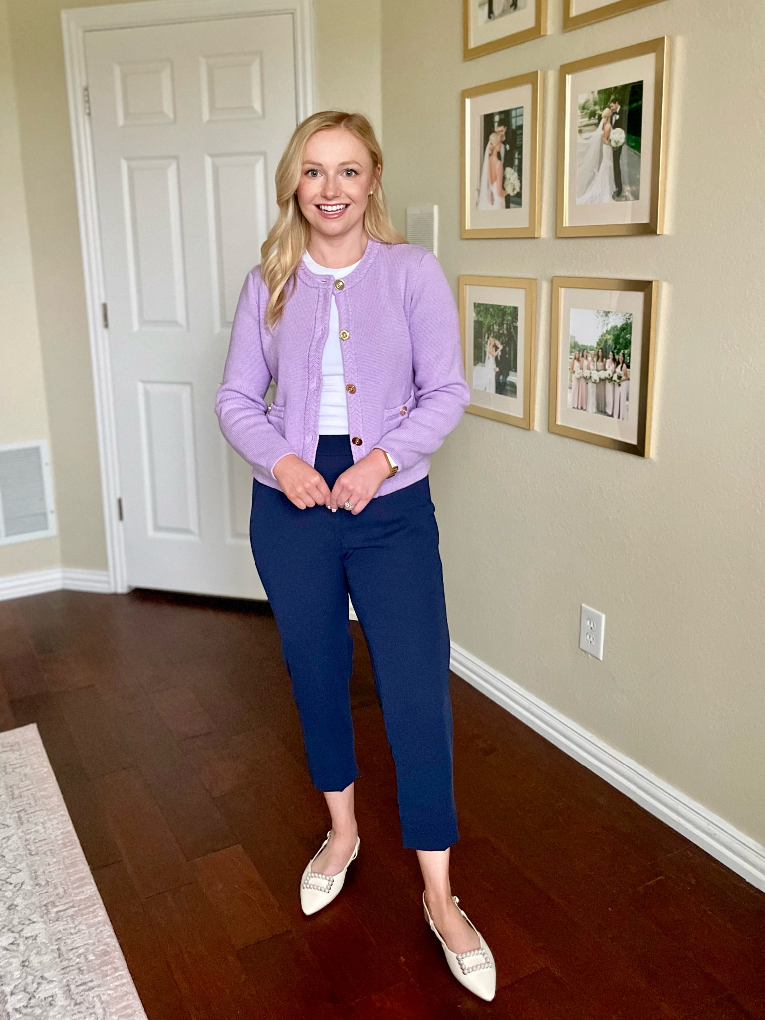 Wearing an XS in sweater and 2P in pants, but could use a regular! Spring workwear, spring work outfit, petite workwear, lady jacket 

#LTKstyletip #LTKSeasonal #LTKworkwear