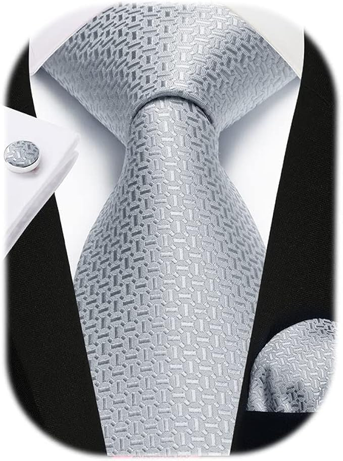 Enlision Mens Ties Stripe Tie and Pocket Square Set Classic Formal Woven Neckties Handkerchief Cu... | Amazon (US)