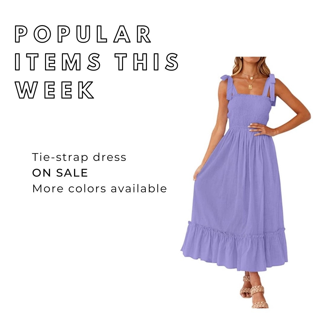Spring dresses - tie-shoulder, square Neck, smocked bodice, ruffle dress; so cute and a flattering style 
#amazon #springoutfit2026 #easterdress #springdress 

#LTKSaleAlert #LTKU #LTKSeasonal #LTKOver40