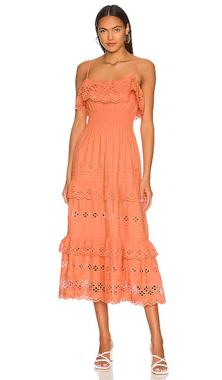 Dallas Midi Dress in Peach | Revolve Clothing (Global)