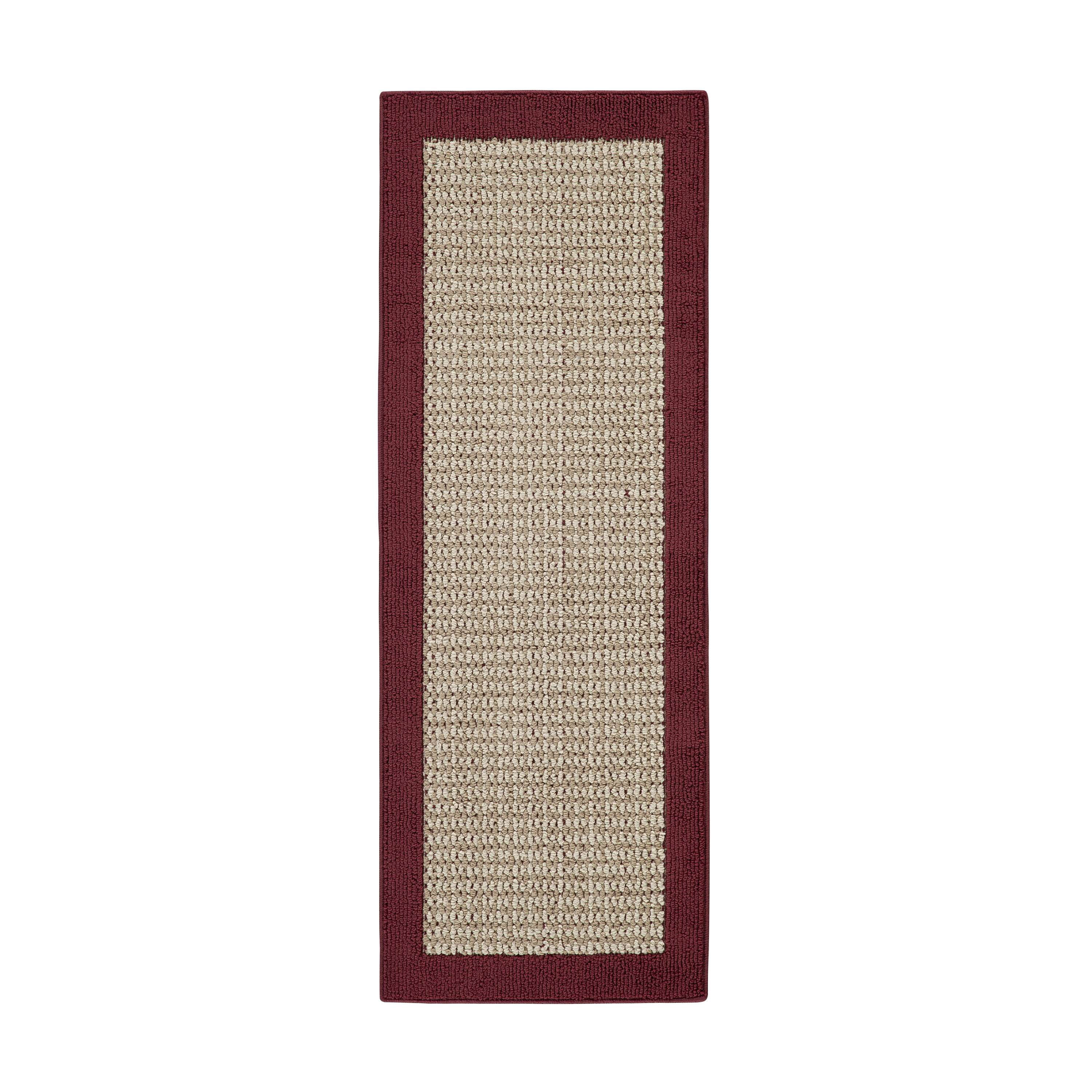 Mainstays Faux Sisal Border Olefin Red Indoor Runner Rug, 1 ft 9 in x 5 ft - Walmart.com | Walmart (US)