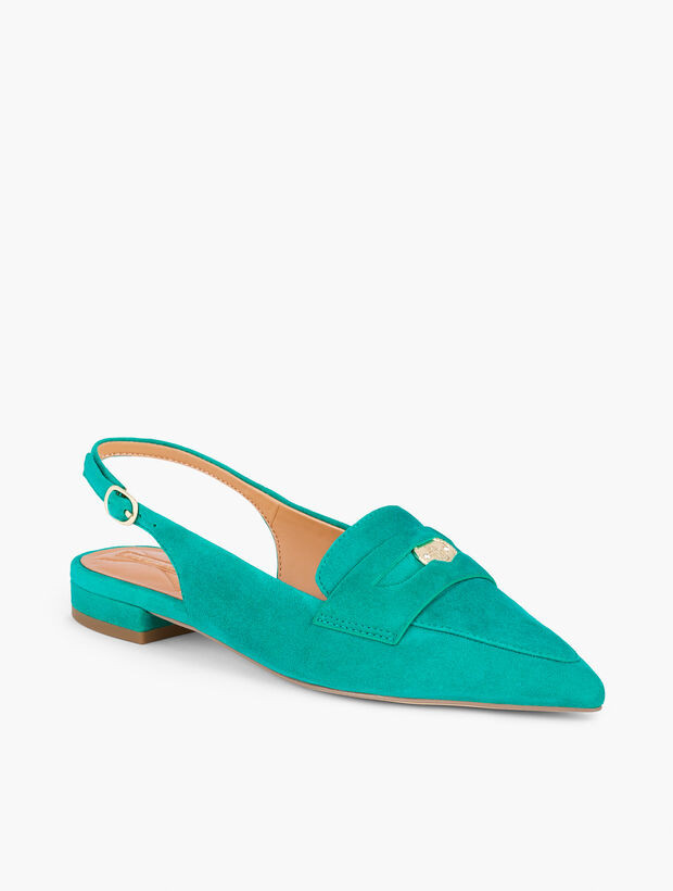Scarlet Suede Slingback Flats | Talbots