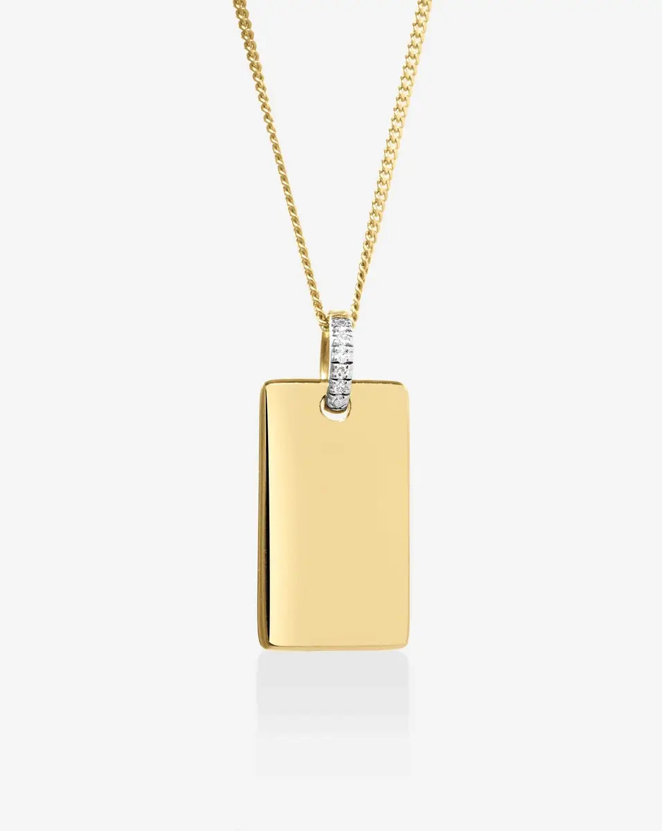 Engravable Rectangle Pendant Necklace | Ring Concierge