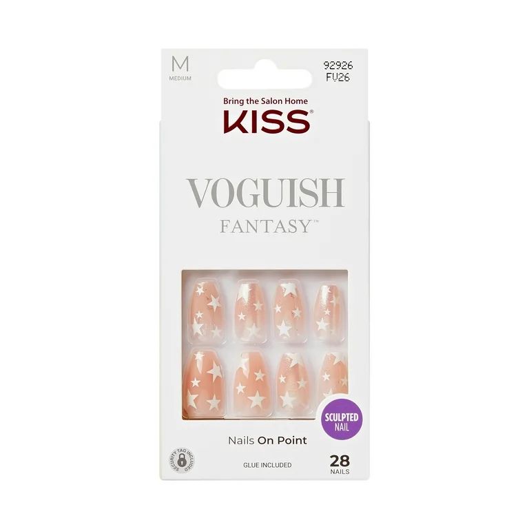 KISS Voguish Fantasy Press-On Nails, ‘To The Sea’, Nude Skin, Medium Coffin, 31 Ct. | Walmart (US)
