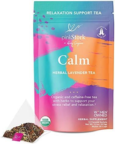 Pink Stork Calm Tea: Lavender Herbal Tea, 100% Organic, Stress Relief + Relaxation + Sleep Aid wi... | Amazon (US)