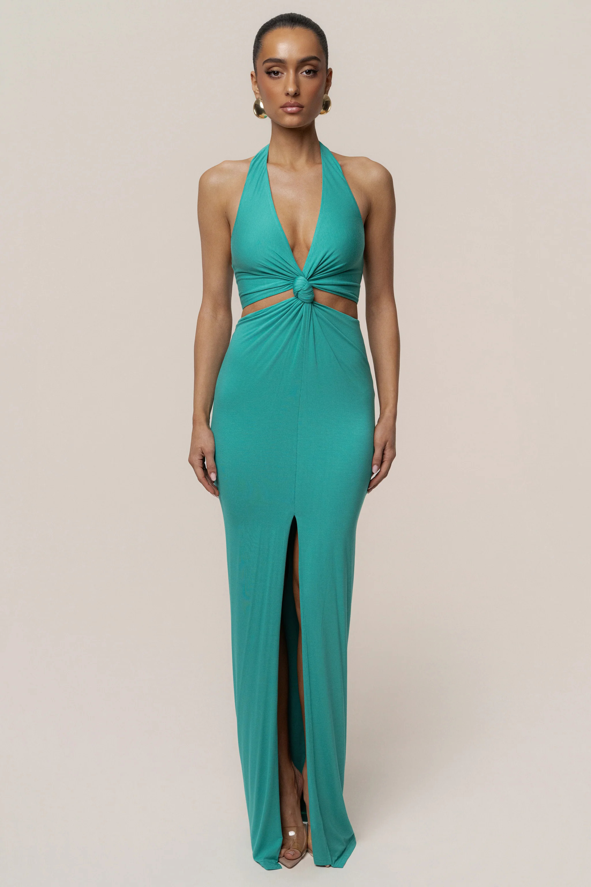Teal Grand Evening Maxi Dress | JLUXLABEL US