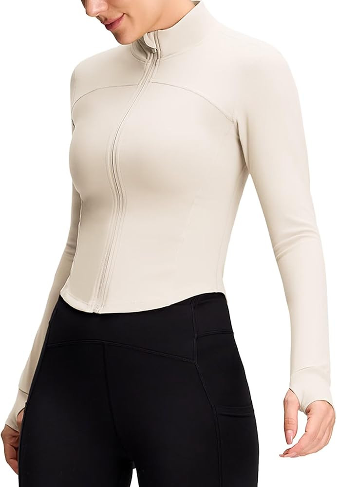 QUEENIEKE Womens Athletic Workout Jackets Cottony-Soft Full Zip Slim Fit Running Jacket 0703 | Amazon (US)