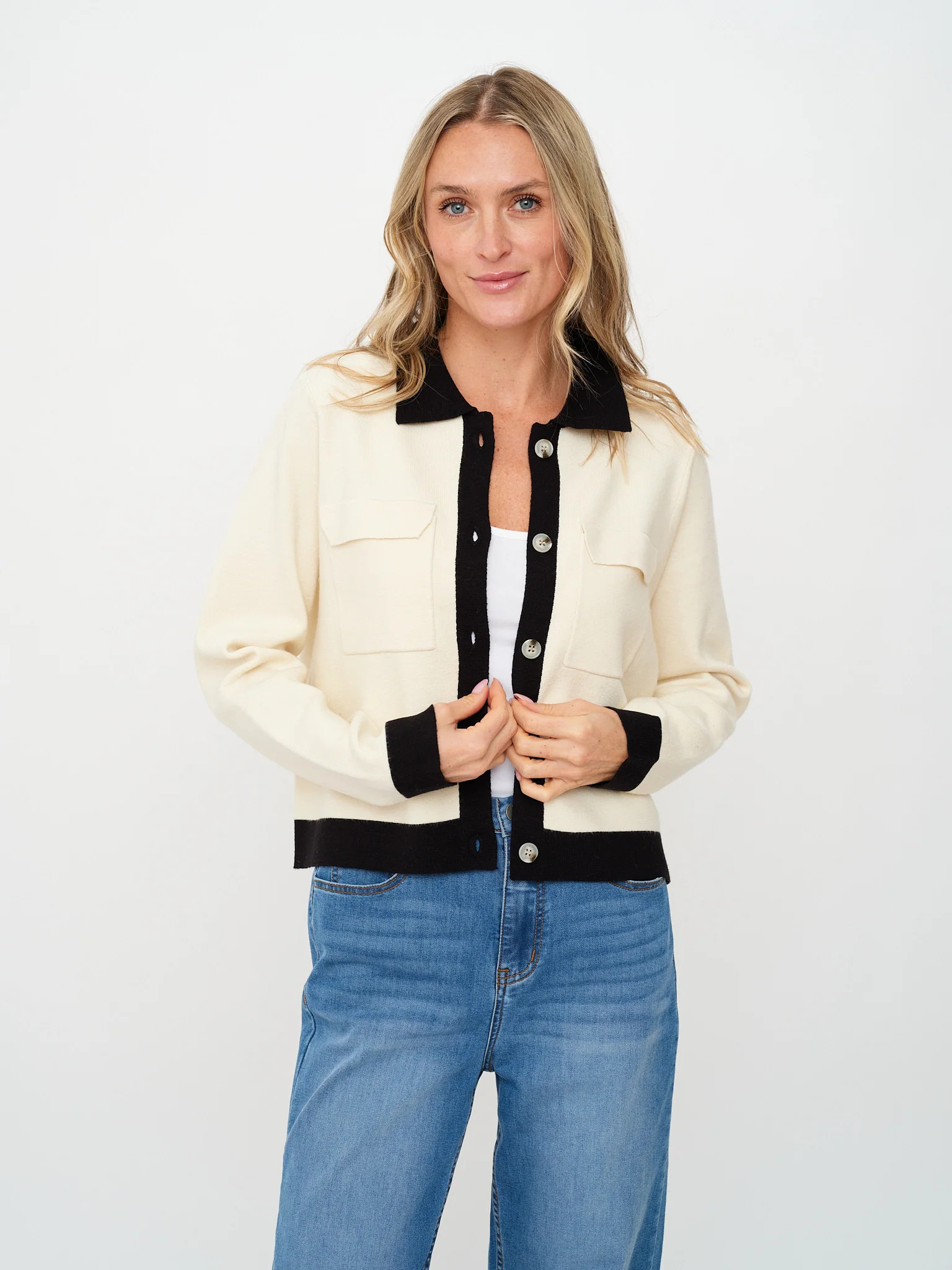 fallon cardigan [ivory] | Six Fifty Clothing