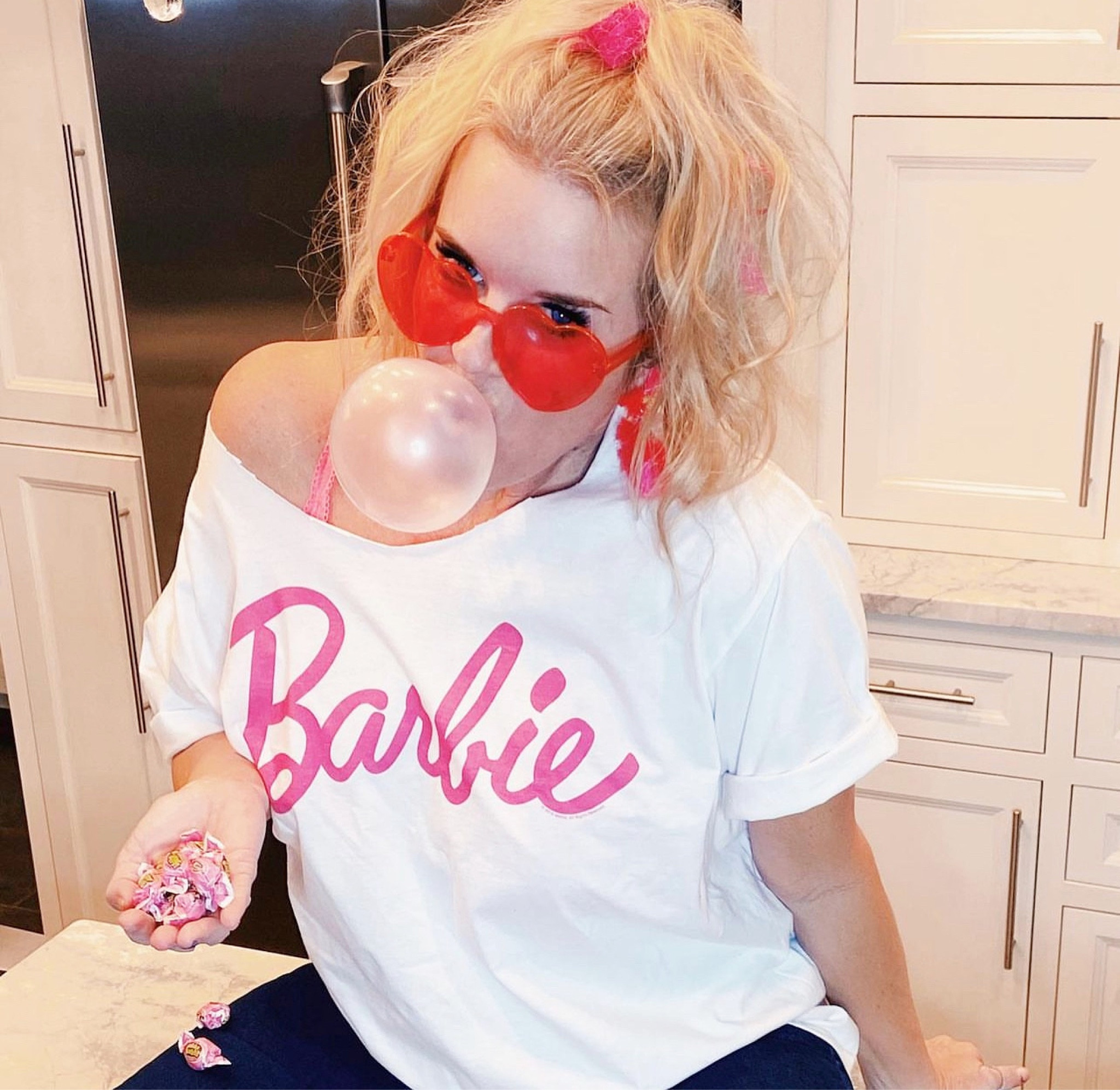 Barbie girl outfit

Barbie tee shirt $22 I cut neck off and bottom. TTS 

Jean shorts free people 

Hear sunglasses

#barbie #amazonfind #addordablefashion 

#LTKFind #LTKstyletip #LTKunder50