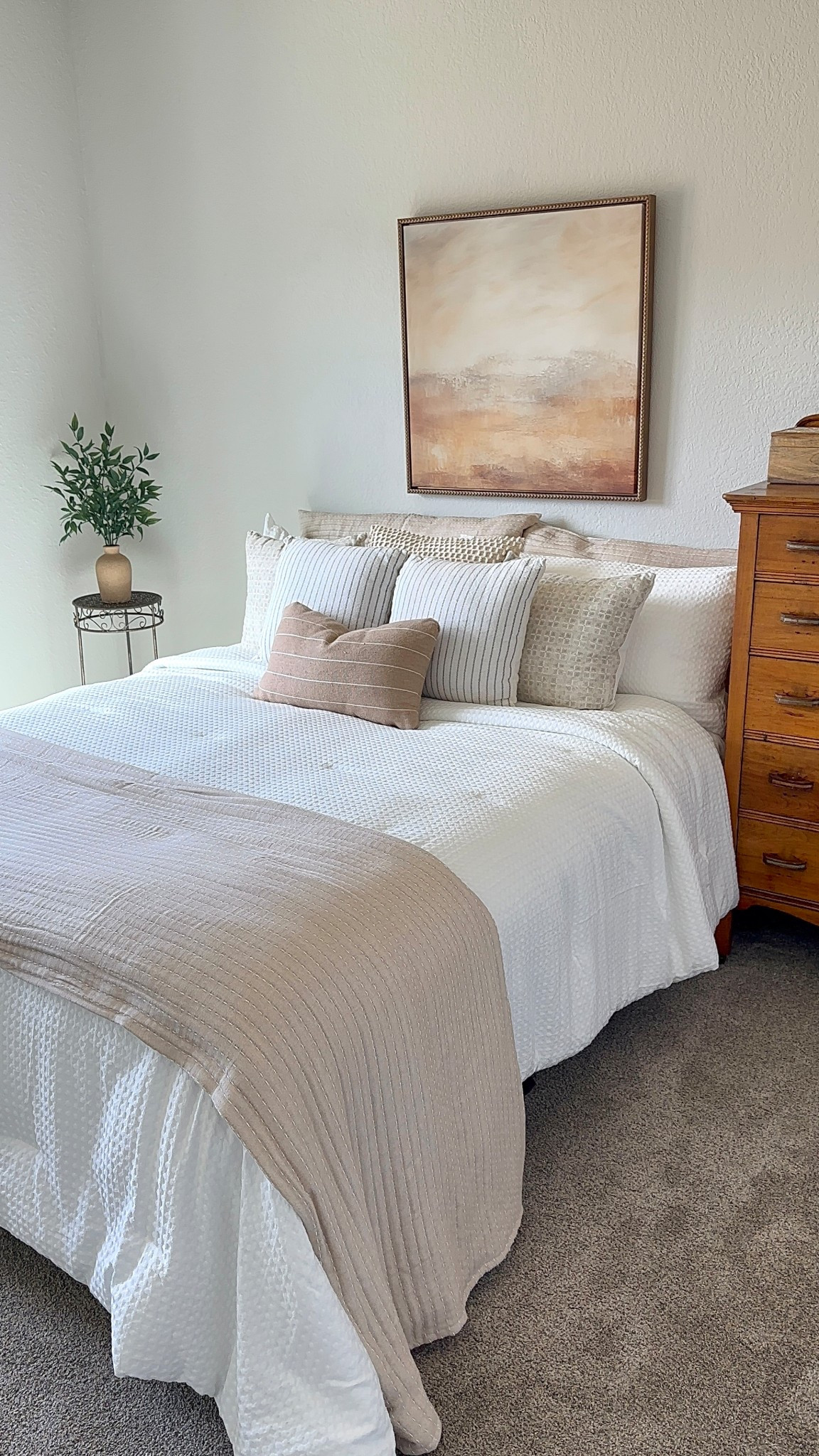 Guest bedroom 🤍

Snowing outside definitely means I have spring fever and that I am warming my decor up by adding home decor like this beautiful Sylvie beaded framed artwork  from @kateandlaurel this abstract modern artwork offers warm earthy tones and matches with so many styles. This canvas wall art by The Creative Bunch Studio portrays a warm, sunny desert landscape. This canvas art is printed and framed in the USA in Waunakee, Wisconsin! This beaded framed floating canvas art can work in your living room, bedroom, office, or any room in the home. This art also makes an excellent gift for birthdays, holidays, or house-warming parties. I just purchased one for my sister! She loved it! 
 
Highlights: 
Printed with UV ink for durability and fade resistance
Vintage Beaded frame
Easy to hang
Print “Tonal Abstract Earthy Warm Sun Infused Spiced Desert Landscape” ©2023 The Creative Bunch Studio


Check out other work by this artist to create a  gallery wallI. Kate and Laurel=one of my favorite places to shop for home decor and home furnishings. 

What do you think about mixing styles? I tend to mix modern with vintage, antiques and farmhouse. 
 
Have a great night!
xx Lisa 


#HomeDecorInspo
#ArtForTheHome
#InteriorDesignLovers
#ModernMeetsVintage
#guestroom 
#kateandlaurel 

#LTKHome #LTKSeasonal