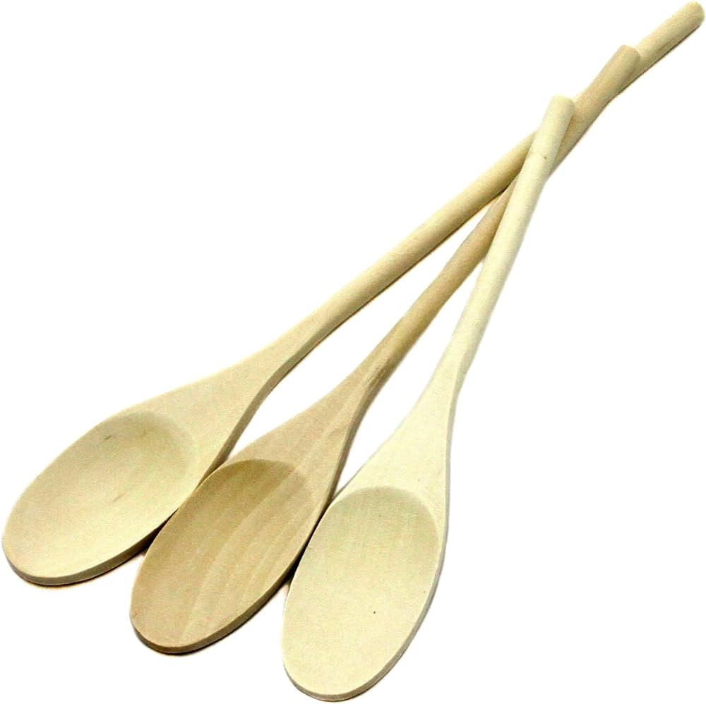 Chef Craft Select Maple Solid Spoon Set, 10, 12, 14 inch 3 Piece Set, Natural | Amazon (US)