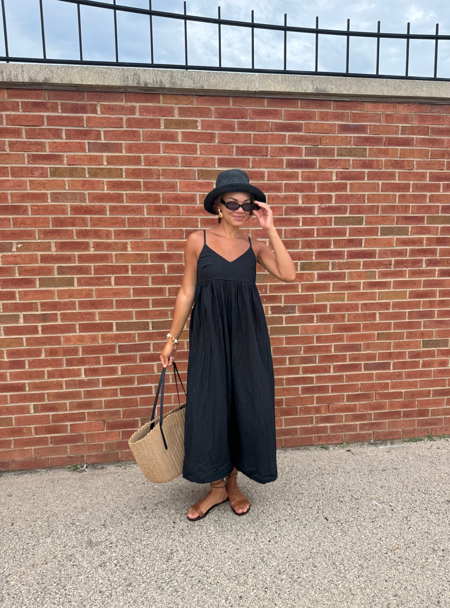 Farmer’s market style: straw bucket hat, oval sunglasses, lace up sandals, straw tote bag, and sleeveless midi/maxi dress

#LTKStyleTip #LTKFindsUnder100 #LTKSeasonal