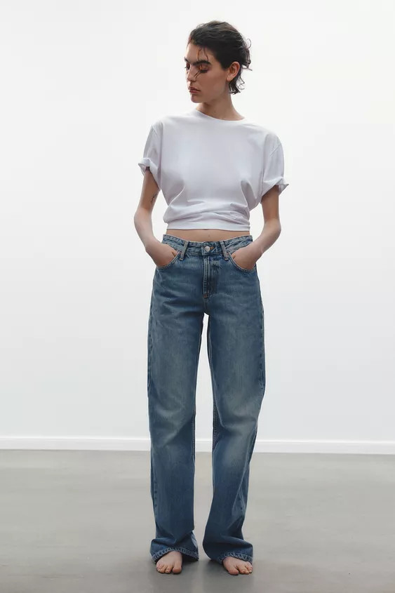 MID-RISE WIDE-LEG TRF JEANS | Zara UK