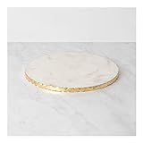 Best Home Fashion White Marble Round Tray Plate with Gold Foil Edge | Amazon (US)